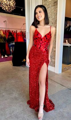 Jasz Couture Red Size 4 Floor Length Side slit Dress on Queenly