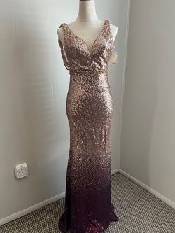 Bicici & Coty Purple Size 0 Rose Gold Plunge 70 Off Mermaid Dress on Queenly
