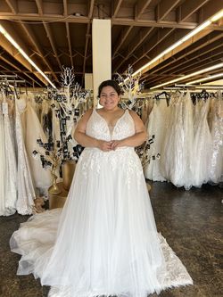 Style Jenessa Maggie Sottero White Size 24 Plus Size Tall Height A-line Dress on Queenly