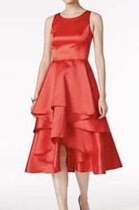 Adrianna Papell Red Size 6 Flare Satin Cocktail Dress on Queenly
