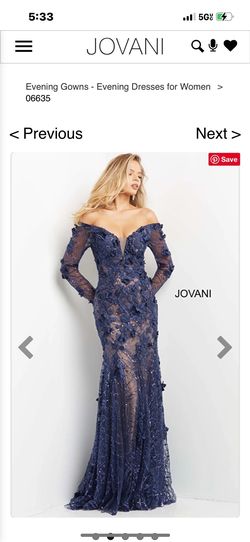 Jovani Blue Size 2 Floor Length A-line Dress on Queenly