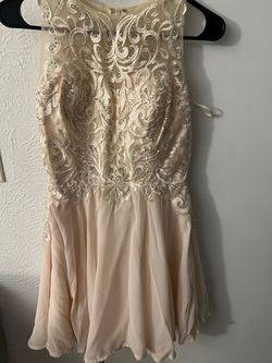 Style 1556 may queen Nude Size 8 Quinceaera Quinceanera Swoop A-line Dress on Queenly