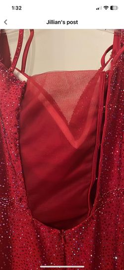 Ellie Wilde Red Size 8 Medium Height Floor Length Side slit Dress on Queenly