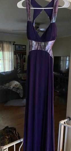 Style Hailey Logan  Adrianna Papell Purple Size 4 Military Halter A-line Dress on Queenly
