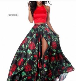 Sherri Hill Multicolor Size 6 Prom Side slit Dress on Queenly
