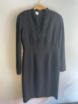 Jones New York Black Size 8 Homecoming Long Sleeve Straight Dress on Queenly
