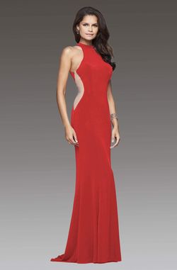 Style 7953 Faviana Red Size 2 Jersey Straight Dress on Queenly