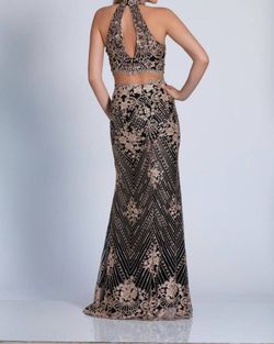 Style 1-2442265503-2168 Dave and Johnny Black Size 8 Halter Straight Dress on Queenly