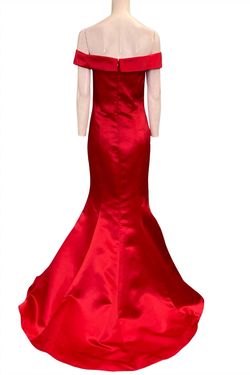 Style 1-4274254938-98 Dave and Johnny Red Size 10 Dave & Johnny Cap Sleeve Mermaid Dress on Queenly