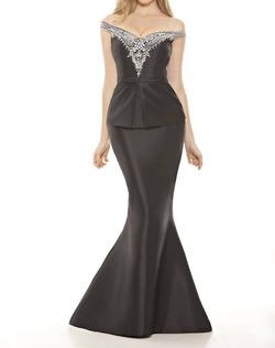 Style 1-4026689922-397 Elena Elias Black Size 14 Plus Size Embroidery Mermaid Dress on Queenly