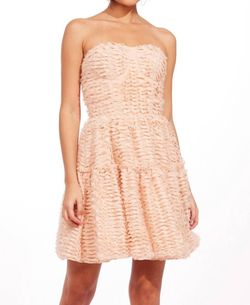 Style 1-875683423-1498 EVA FRANCO Orange Size 4 Fitted Strapless Peach Cocktail Dress on Queenly