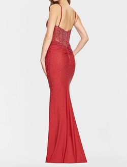 Style 1-1109686054-2168 FAVIANA Red Size 8 Pageant Beaded Top Straight Dress on Queenly