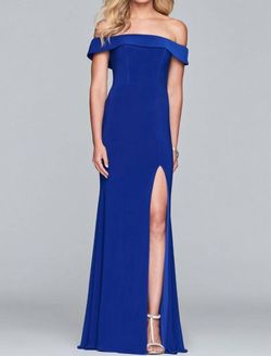 Style 1-1977548793-5 FAVIANA Blue Size 0 Prom Floor Length Pageant Side slit Dress on Queenly