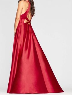 Style 1-315557201-1901 FAVIANA Red Size 6 Plunge Free Shipping Tall Height Side Slit A-line Dress on Queenly