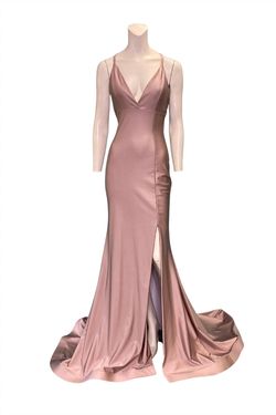 Style 1-367059022-3236 JESSICA ANGEL Pink Size 4 Tall Height V Neck Free Shipping Side slit Dress on Queenly