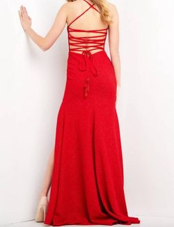 Style 1-1649146625-5 JOVANI Red Size 0 Corset Spaghetti Strap Tall Height Side slit Dress on Queenly