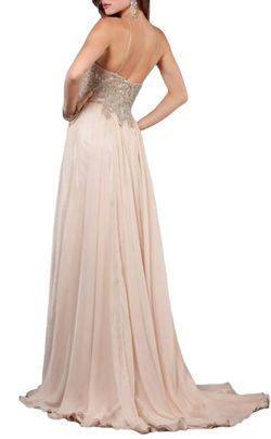 Style 1-1741465781-98 JOVANI Pink Size 10 Corset Black Tie Floor Length Side slit Dress on Queenly