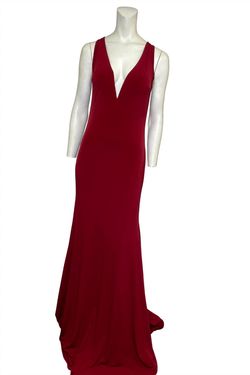 Style 1-2787923024-238 JOVANI Red Size 12 Backless Plus Size Straight Dress on Queenly