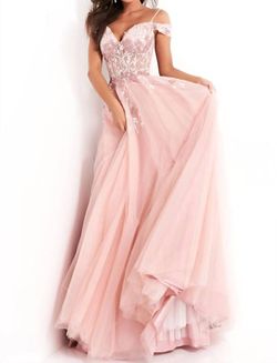 Style 1-3958283038-98 JOVANI Pink Size 10 Tall Height 1-3958283038-98 Prom A-line Dress on Queenly