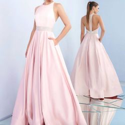 Style 1-1505163278-1901 MAC DUGGAL Light Pink Size 6 Bridgerton Tall Height Prom Ball gown on Queenly