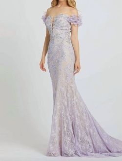 Style 1-1573754510-238 MAC DUGGAL Purple Size 12 Free Shipping Cap Sleeve Mermaid Dress on Queenly