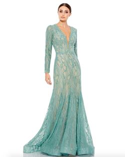 Style 1-2044358180-472 MAC DUGGAL Green Size 16 Long Sleeve Prom Mermaid Dress on Queenly