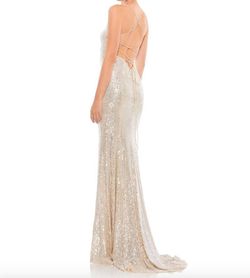 Style 1-2210028403-2168 MAC DUGGAL Nude Size 8 Sequined Prom Straight Dress on Queenly