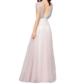 Style 1-2861234588-397 MAC DUGGAL Nude Size 14 Tall Height Sheer Tulle A-line Dress on Queenly