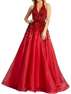 Style 1-301304066-649 MAC DUGGAL Red Size 2 Beaded Top Embroidery 1-301304066-649 Prom Ball gown on Queenly