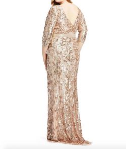 Style 1-730920645-520 MAC DUGGAL Pink Size 18 Rose Gold Sequined Tall Height Straight Dress on Queenly