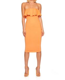 Style 1-3291939451-2901 Susana Monaco Orange Size 8 Peach Strapless Cocktail Dress on Queenly