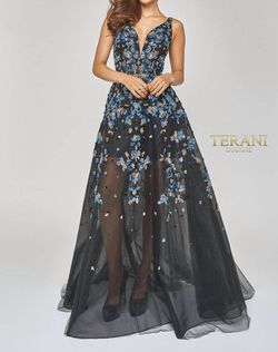 Style 1-1682330157-238 Terani Couture Multicolor Size 12 Sheer Free Shipping Jewelled Plus Size A-line Dress on Queenly