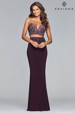 Style 10008 Faviana Purple Size 00 50 Off Jersey Straight Dress on Queenly