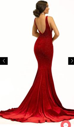 Johnathan Kayne Red Size 8 Pageant Mermaid Dress on Queenly