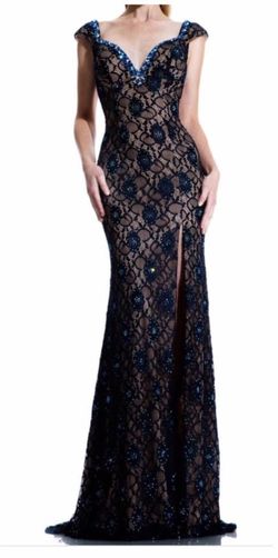 Johnathan Kayne Blue Size 8 70 Off Floor Length Black Tie Side slit Dress on Queenly