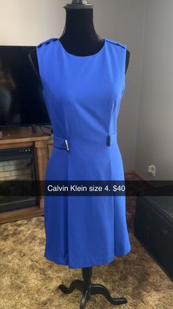 Calvin Klein Blue Size 4 Square Pageant Cocktail Dress on Queenly
