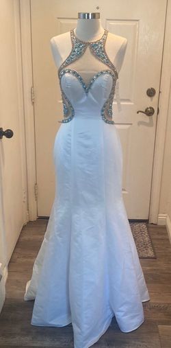 Fiesta Fashion White Size 0 Prom Jewelled Sheer 50 Off Mermaid Dress on Queenly