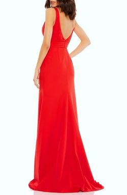 Mac Duggal Red Size 16 V Neck Military Polyester One Shoulder A-line Dress on Queenly