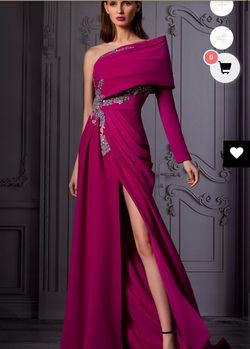 Style K3847 Mnm couture Pink Size 8 Pageant Floor Length Prom Side slit Dress on Queenly