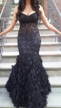 Jovani Black Size 6 Floor Length Mermaid Dress on Queenly
