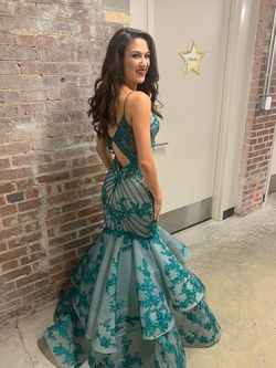 Style 120027 Ellie Wilde Green Size 2 50 Off Floor Length Pageant Mermaid Dress on Queenly