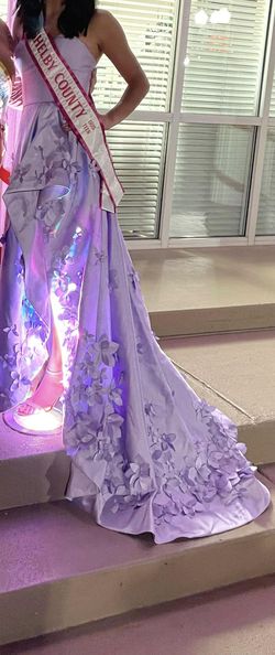 Sherri Hill Purple Size 0 Floor Length Prom Train Dress on Queenly