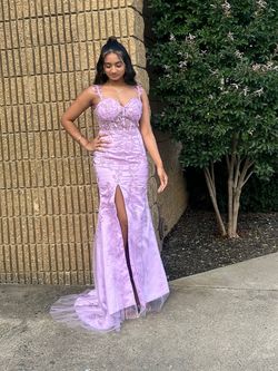 Hello Moon Purple Size 2 Plunge Prom Mermaid Dress on Queenly