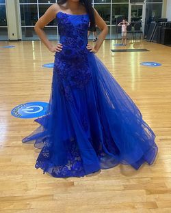 Juan Carlos Blue Size 2 Lace Pageant Embroidery Ball gown on Queenly