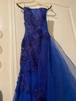 Juan Carlos Royal Blue Size 2 Tall Height Train Dress on Queenly
