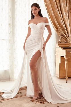 Style WN315 Cinderella Divine White Size 14 Backless Train Side slit Dress on Queenly