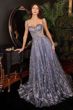 Style CB102 Cinderella Divine Blue Size 8 Floor Length Cb102 Sweetheart Train A-line Ball gown on Queenly