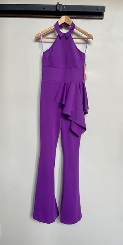 Style Jumpsuit Johnathan Kayne Royal Purple Size 0 Floor Length Jumpsuit Dress on Queenly
