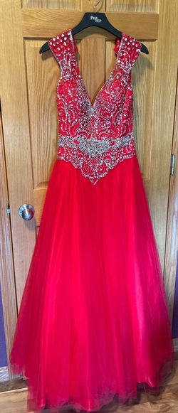 Mac Duggal Red Size 8 Quinceanera Floor Length Straight Dress on Queenly