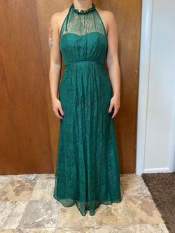 David's Bridal Green Size 4 Bridesmaid Military Straight Dress on Queenly